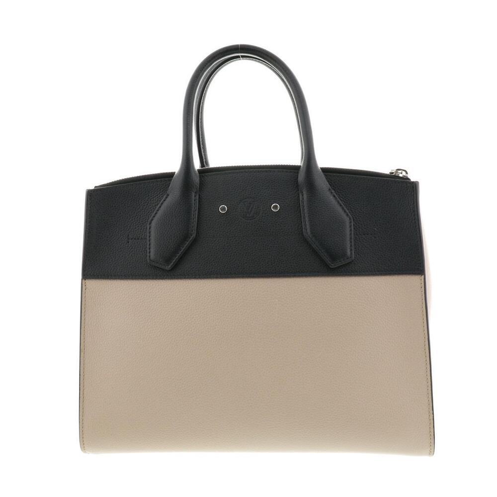 LOUIS VUITTON City Steamer Bag Handbag Taurillon Noir Black Beige - Picture 4 of 6